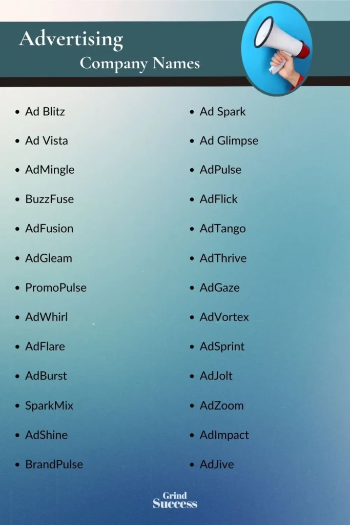 Advertising Company Name Ideas List
