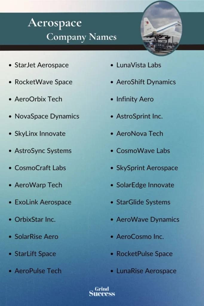 Aerospace Company Name Ideas List