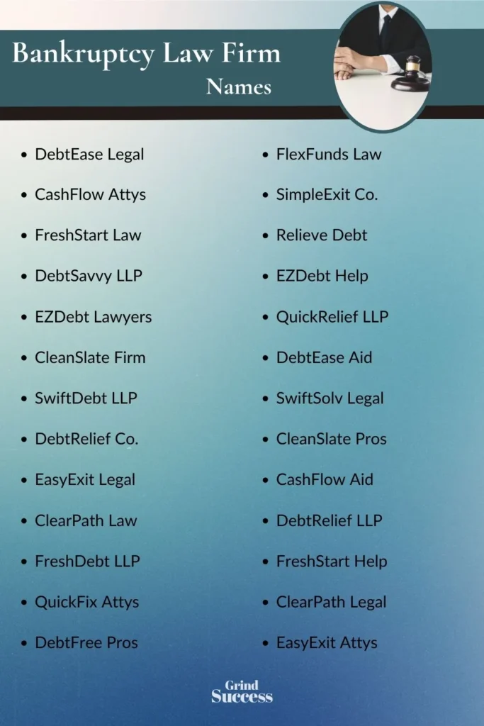 Bankruptcy Law Firm name list