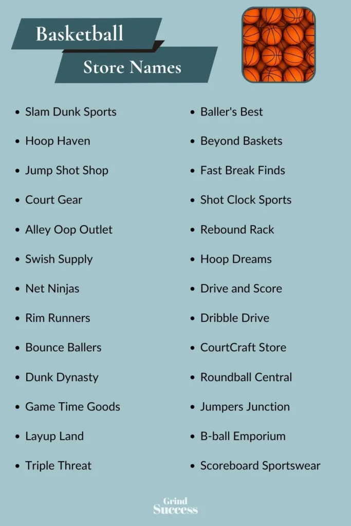 Basketball Store name list