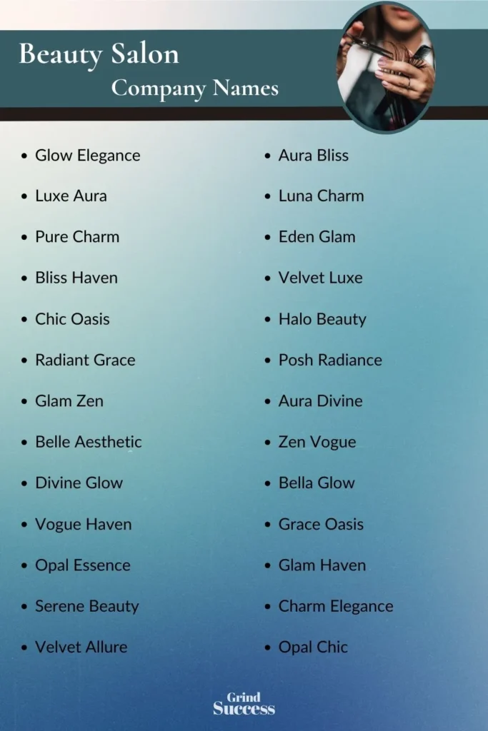 Beauty Salon Company Name Ideas List