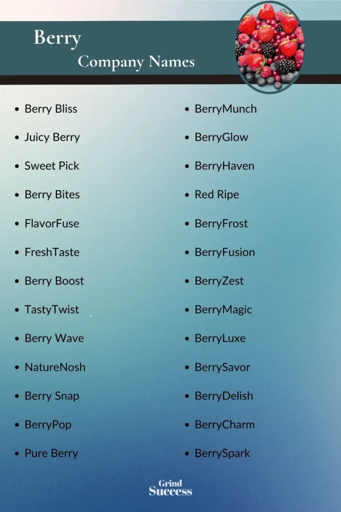 Berry Company Name Ideas List