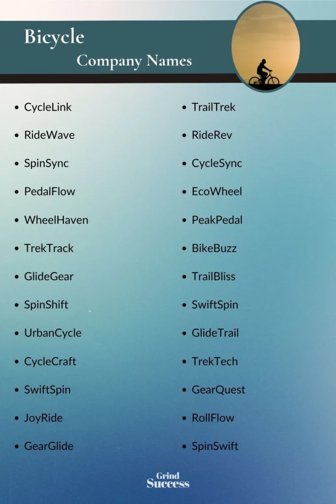 Bicycle Company Name Ideas List
