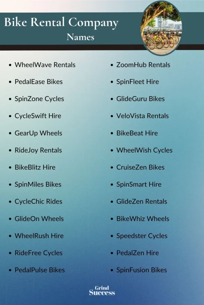 Bike Rental company name listf