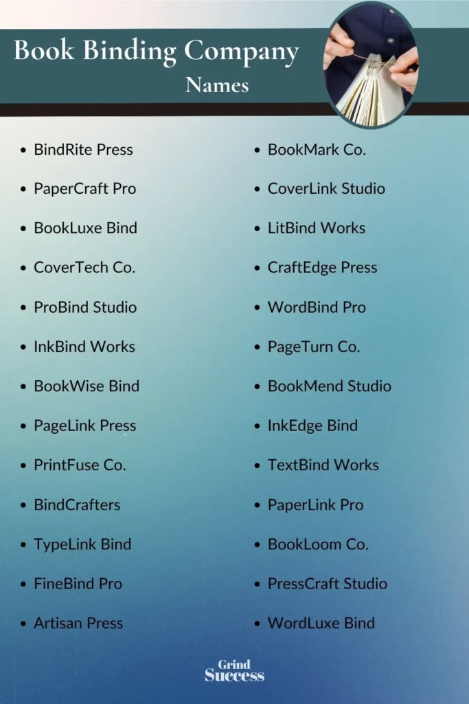 Book Binding company name list