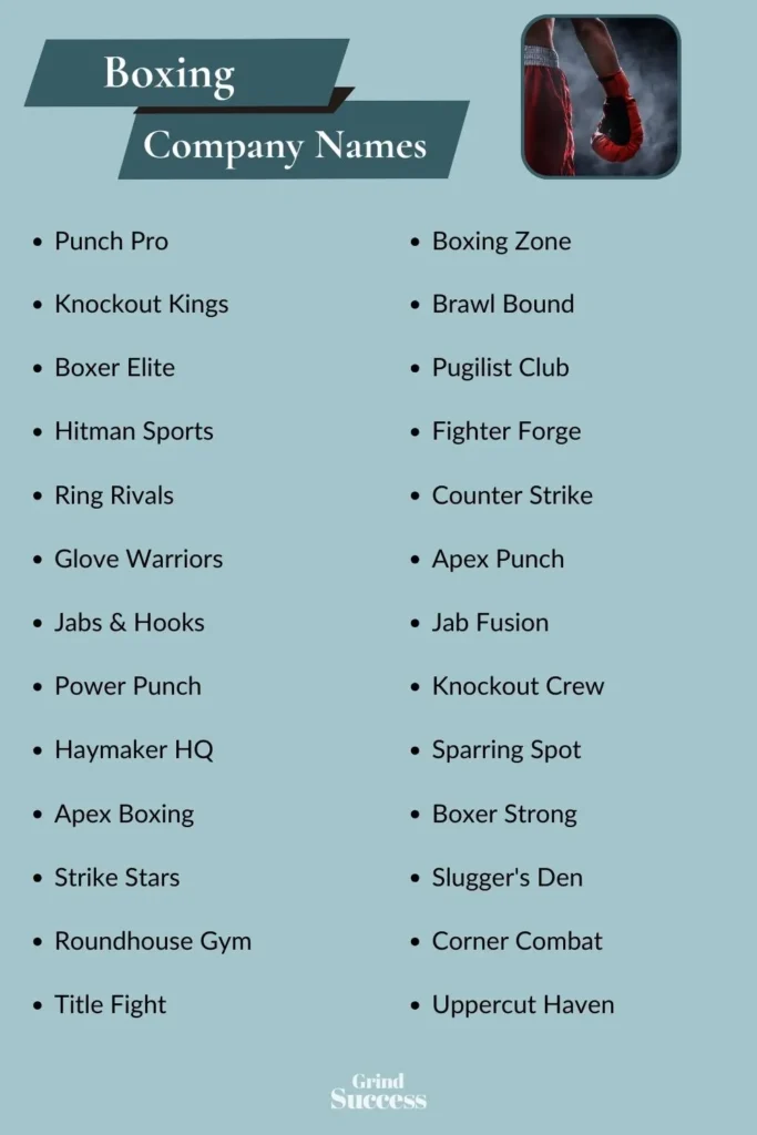Boxing company name list