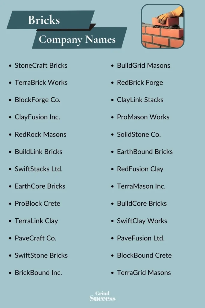 Bricks company name list