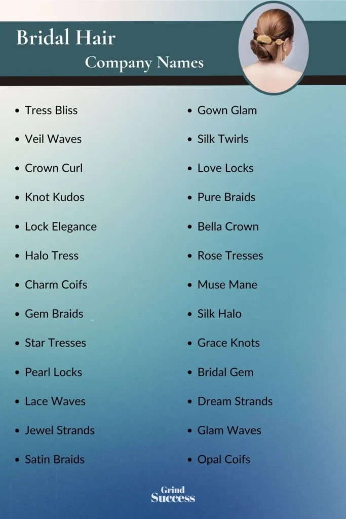 Bridal Hair company name list