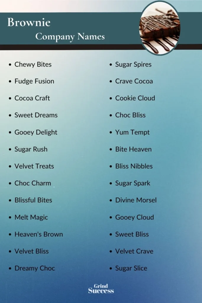 Brownie Company Name Ideas List