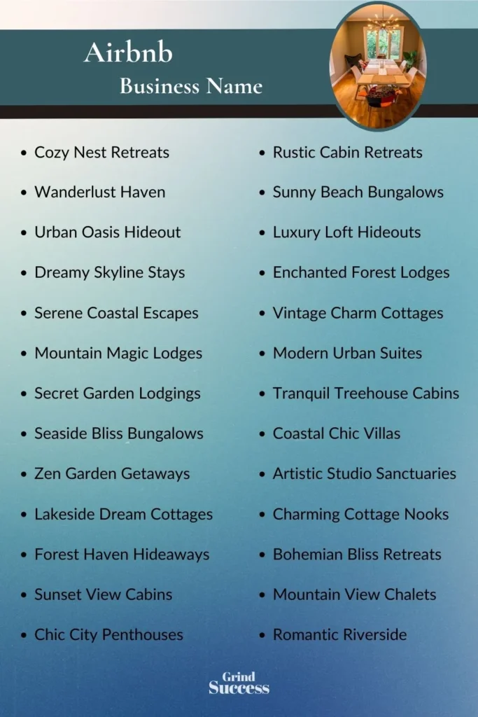 Catchy airbnb business name ideas