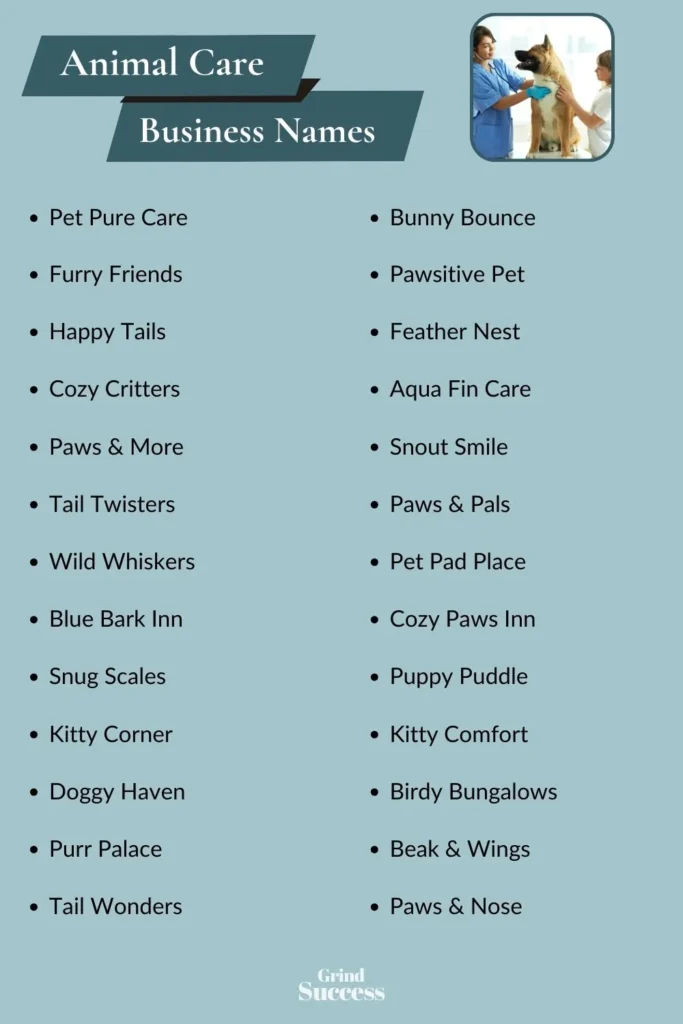 Catchy animal care business name ideas
