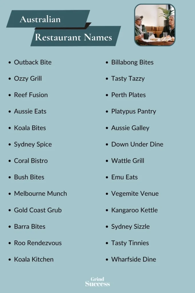 Catchy Australian Restaurant name ideas