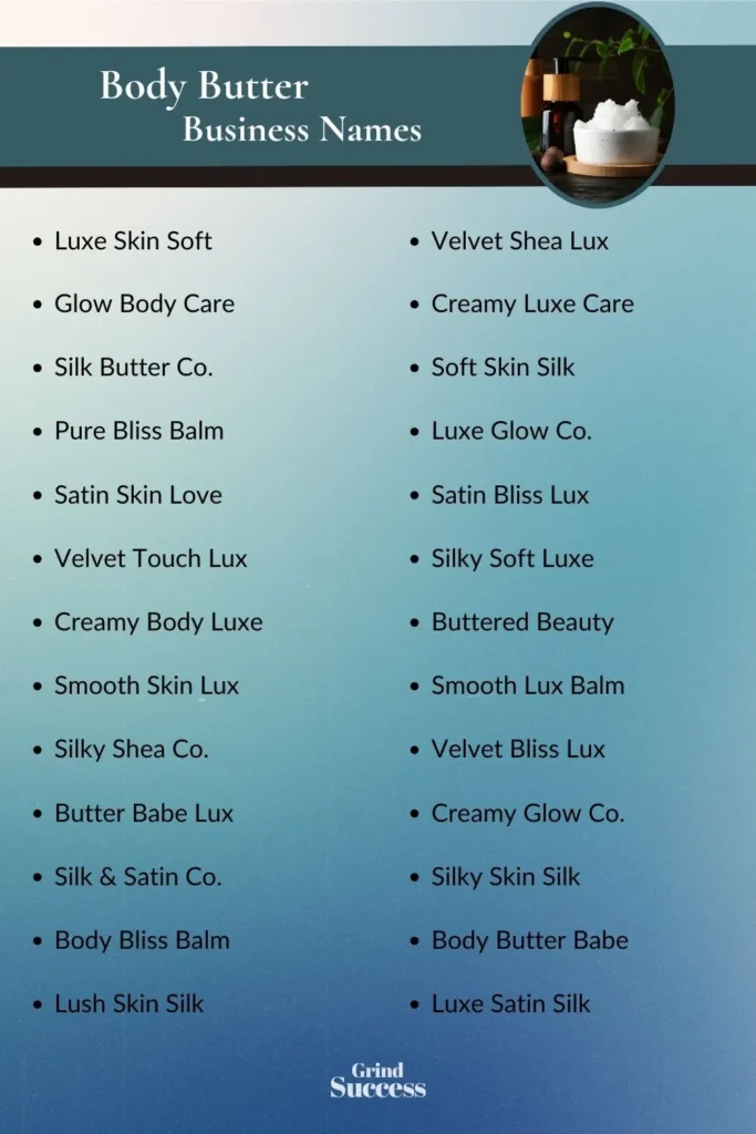 Catchy body butter business name ideas