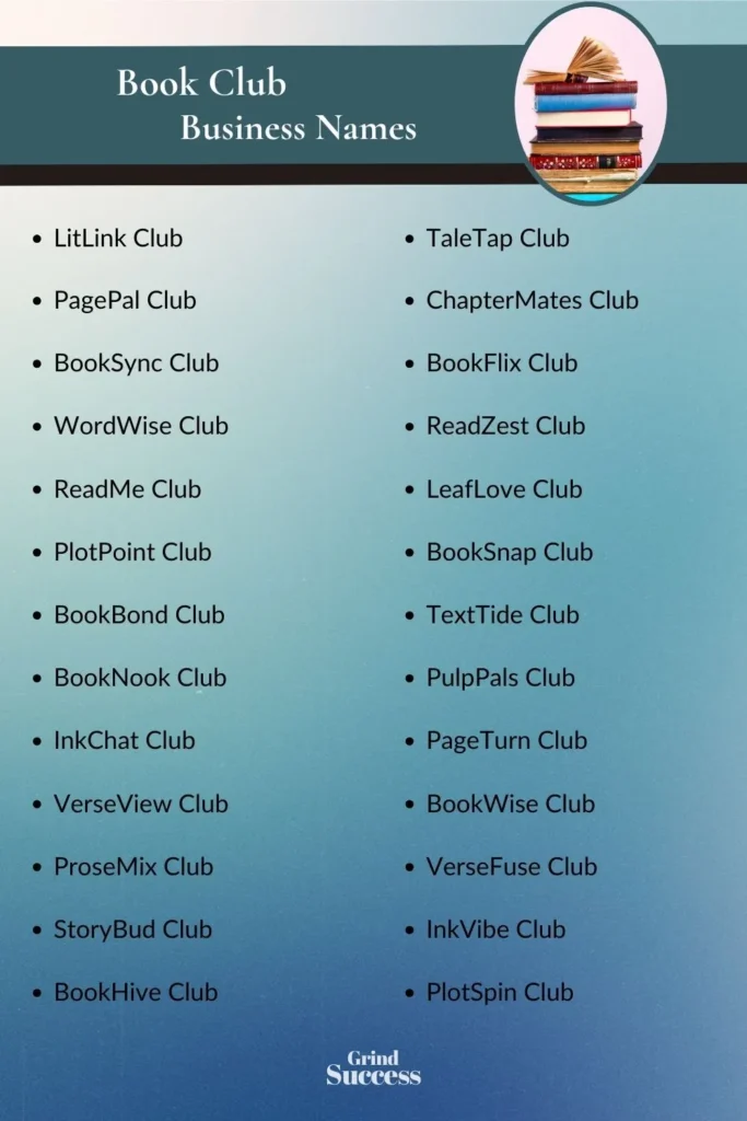 Catchy book club business name ideas