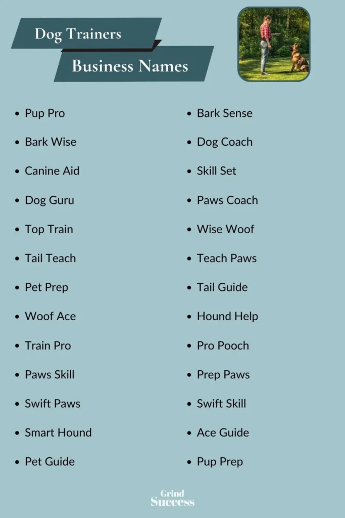 Catchy dog trainers business name ideas