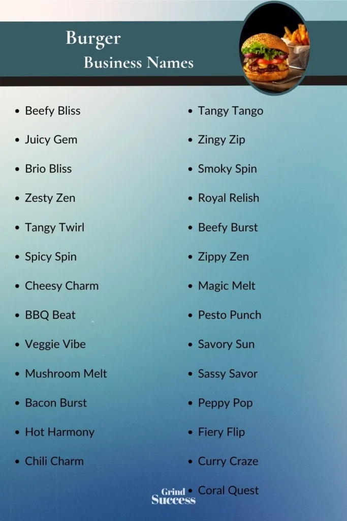 Burger Bar Names