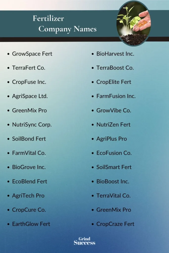 Catchy fertilizer business name ideas