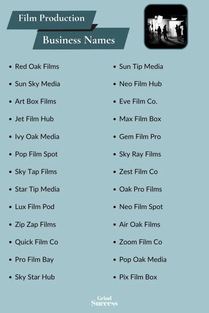 Catchy film production business name ideas