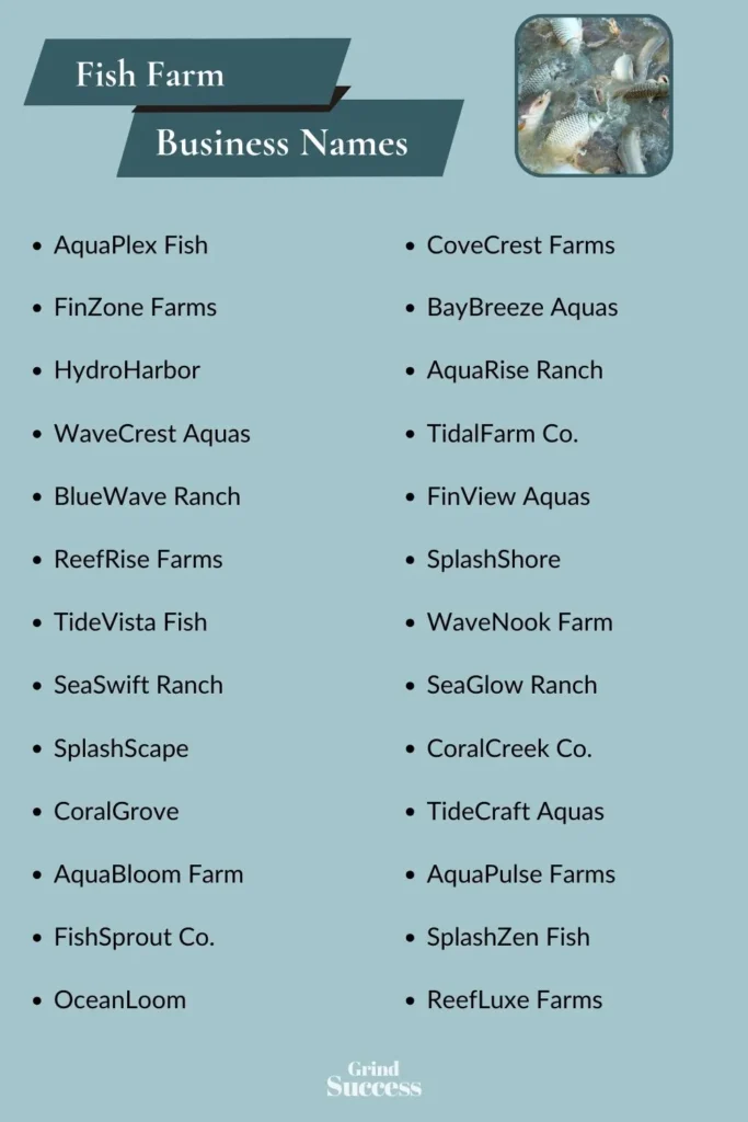 Catchy Fish Farm Business name ideas