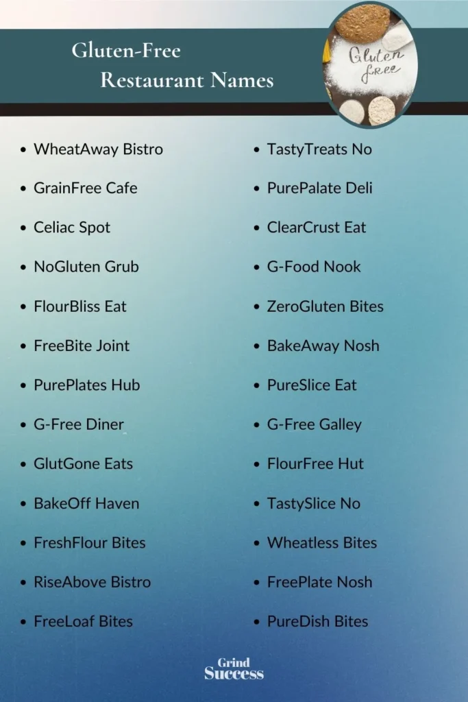 Catchy Gluten Free Restaurant name ideas
