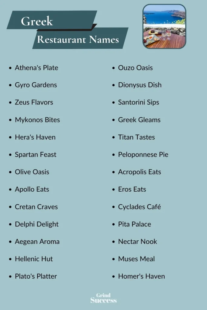 Catchy Greek Restaurant name ideas