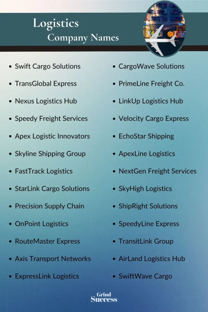 Catchy logistics business name ideas