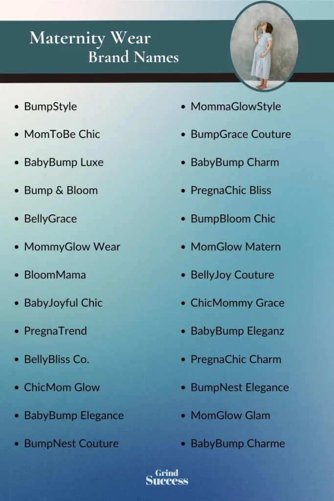 Catchy maternity wear Brand name ideas