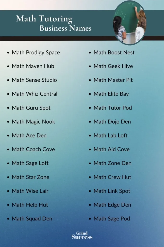 Catchy math tutoring business name ideas