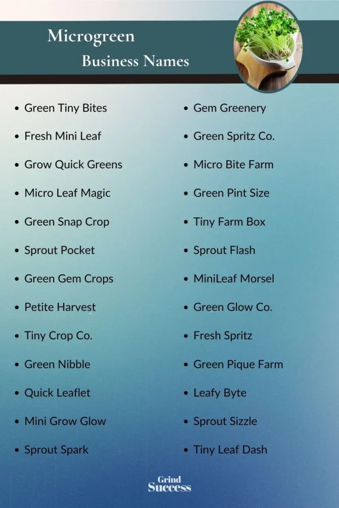 Catchy microgreen business name ideas
