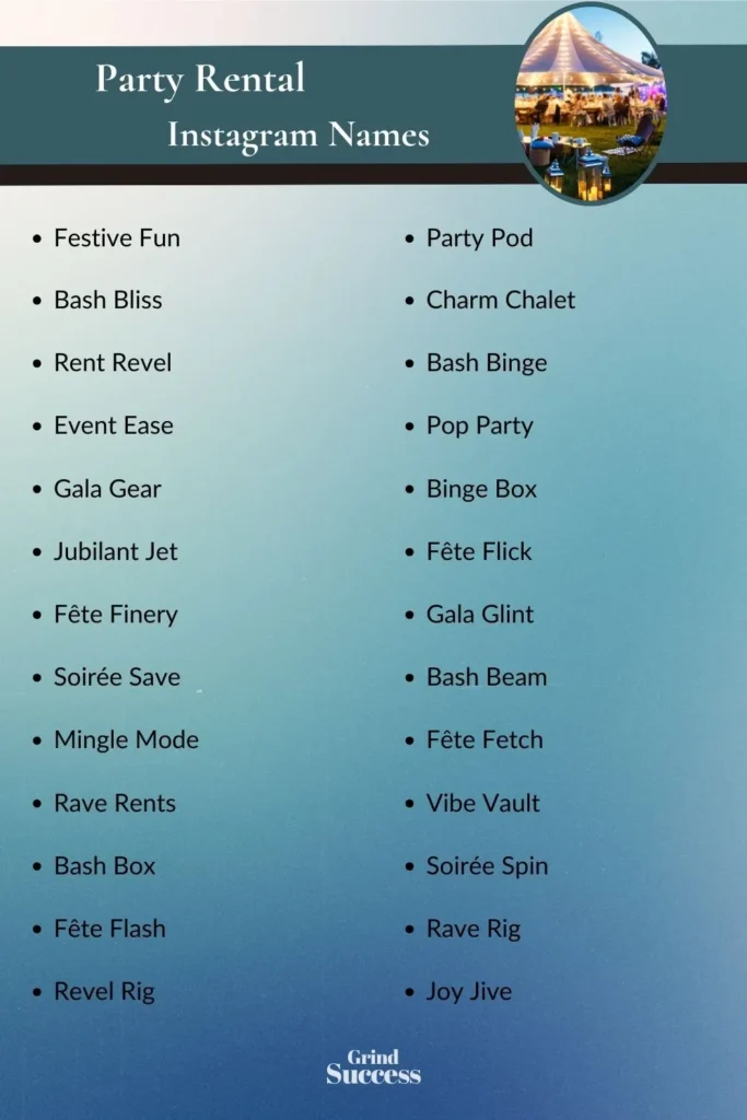Catchy party rental business name ideas