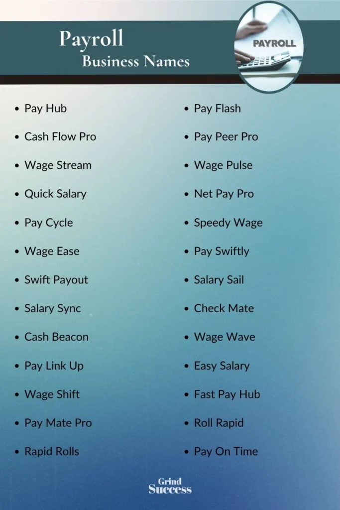 Catchy payroll business name ideas