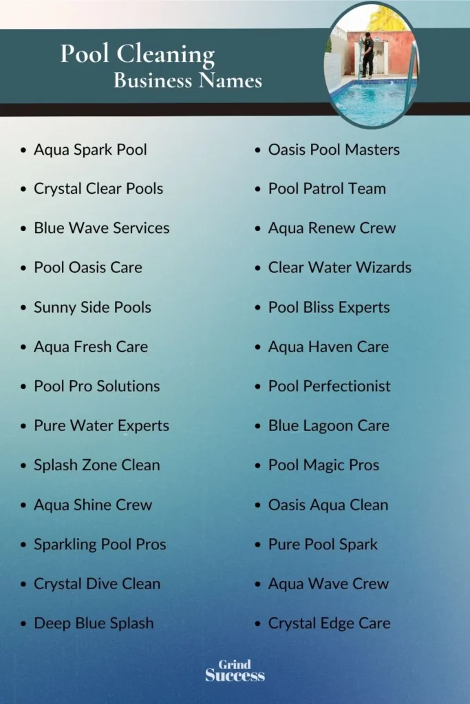 Catchy pool cleaning business name ideas