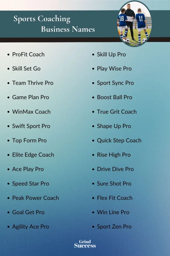 Catchy sports coaching business name ideas