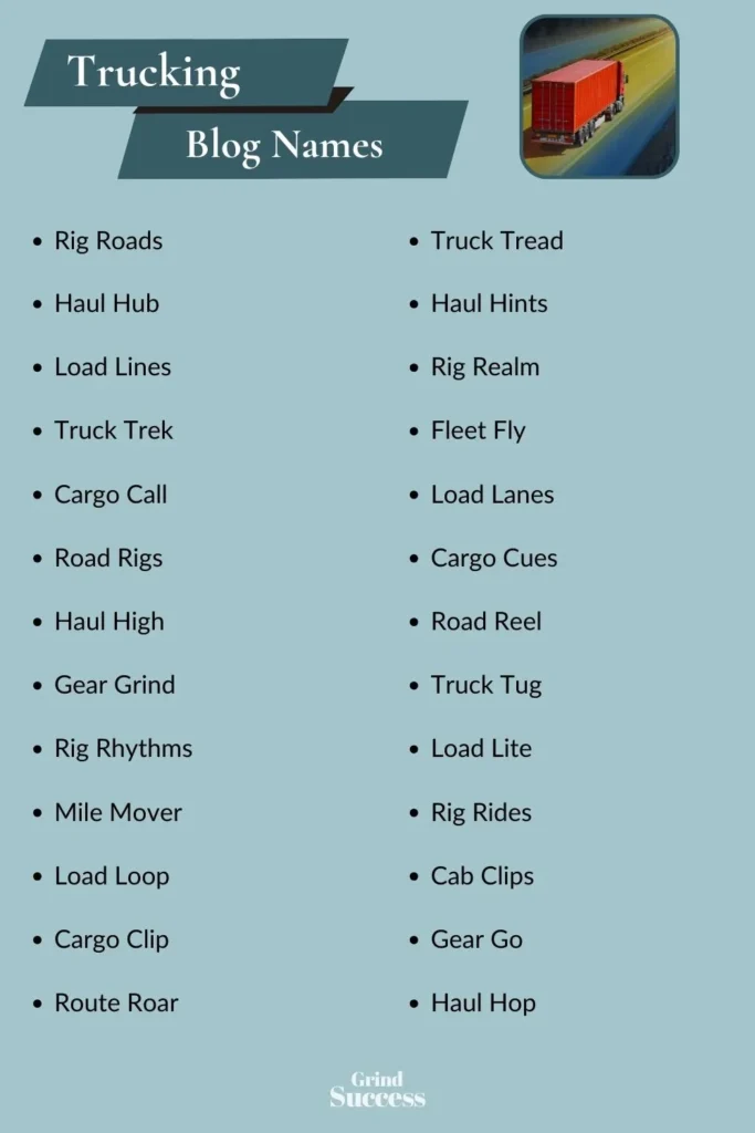 Catchy trucking blog name ideas