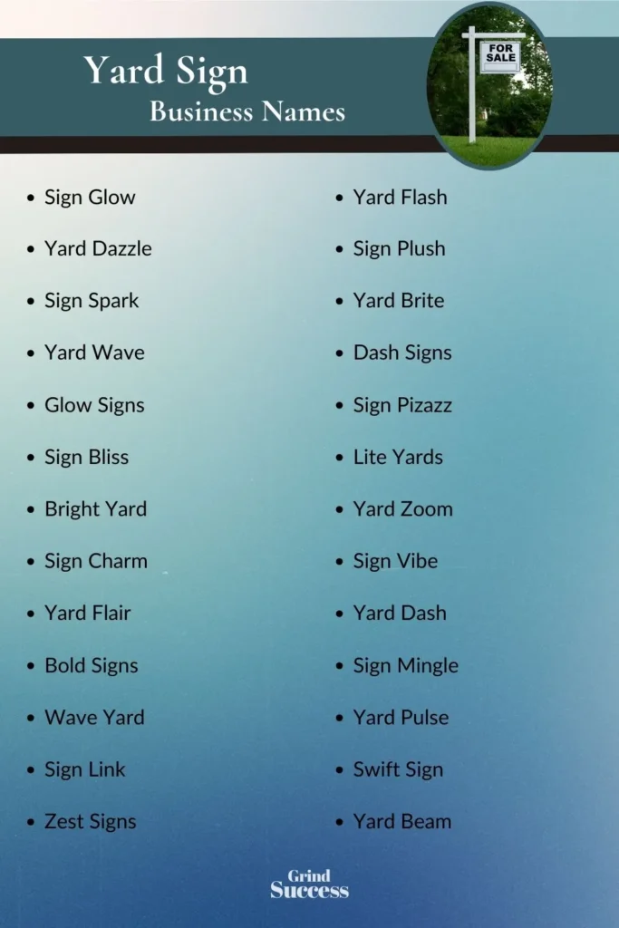 Catchy yard sign business name ideas