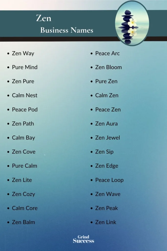 Catchy zen business name ideas