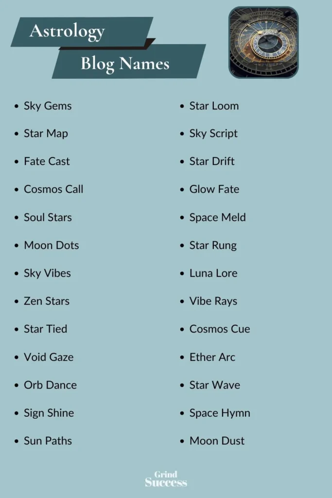 Catchy astrology blog name ideas