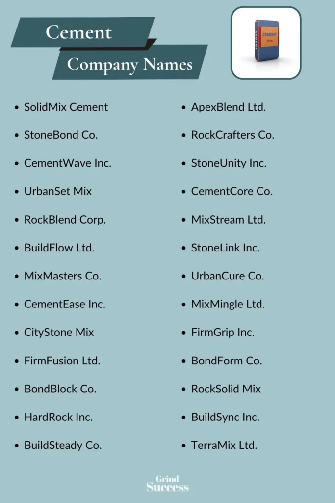 Cement company name list