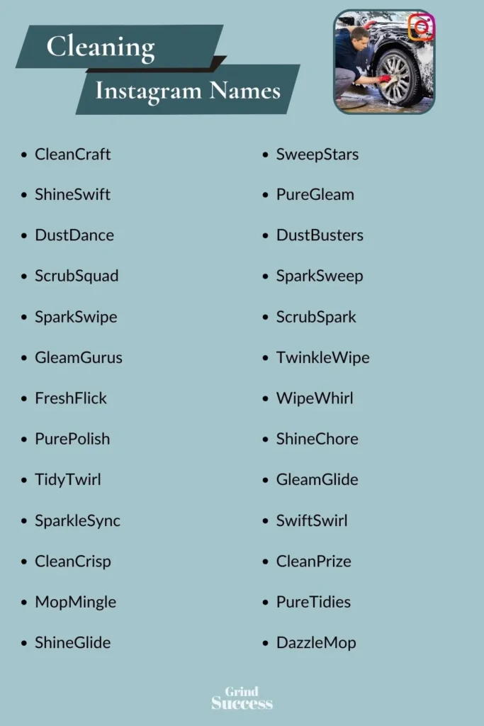 Cleaning Instagram Name Ideas List