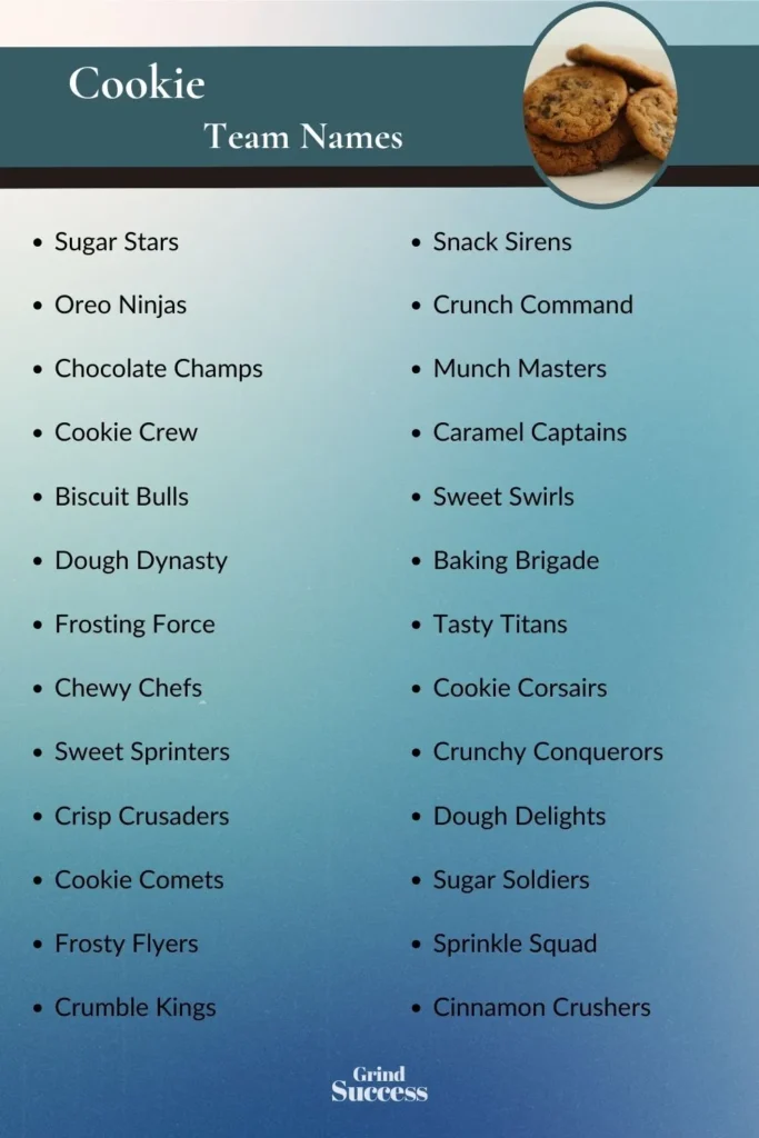 Cookie Team Name Ideas List