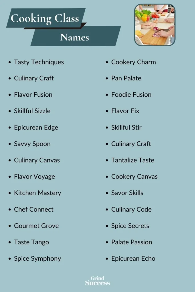 900 Good Ideas For Cooking Class Names 2024 RankFame