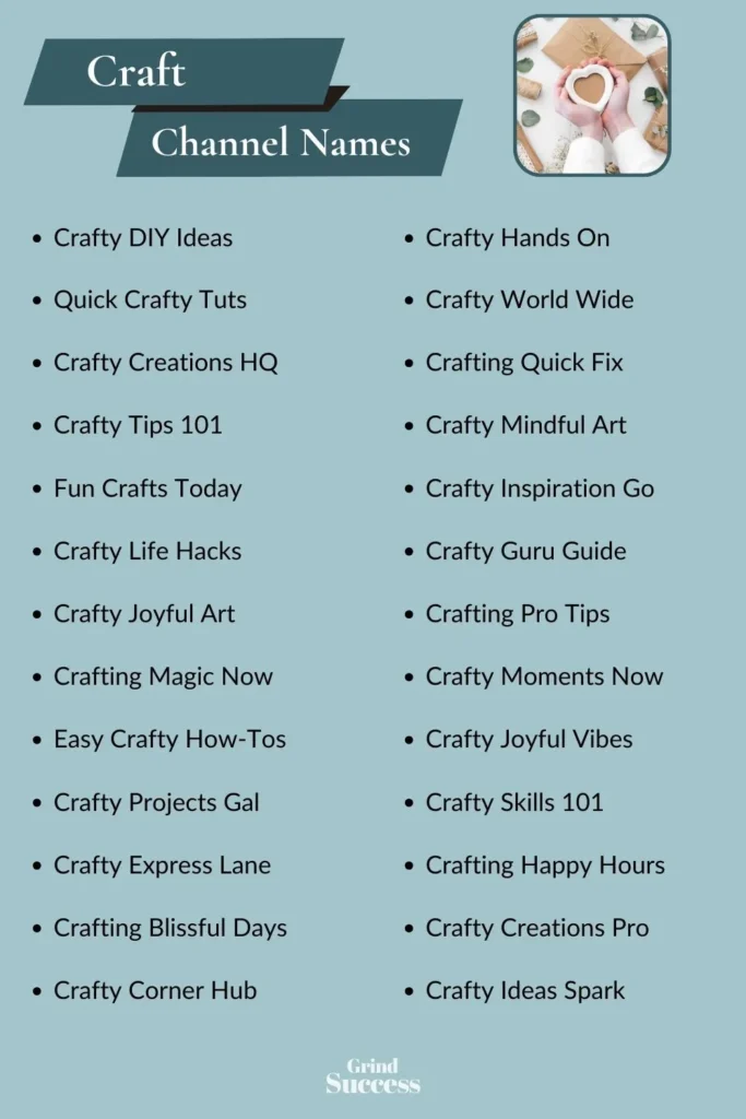 Craft Channel Name Ideas List