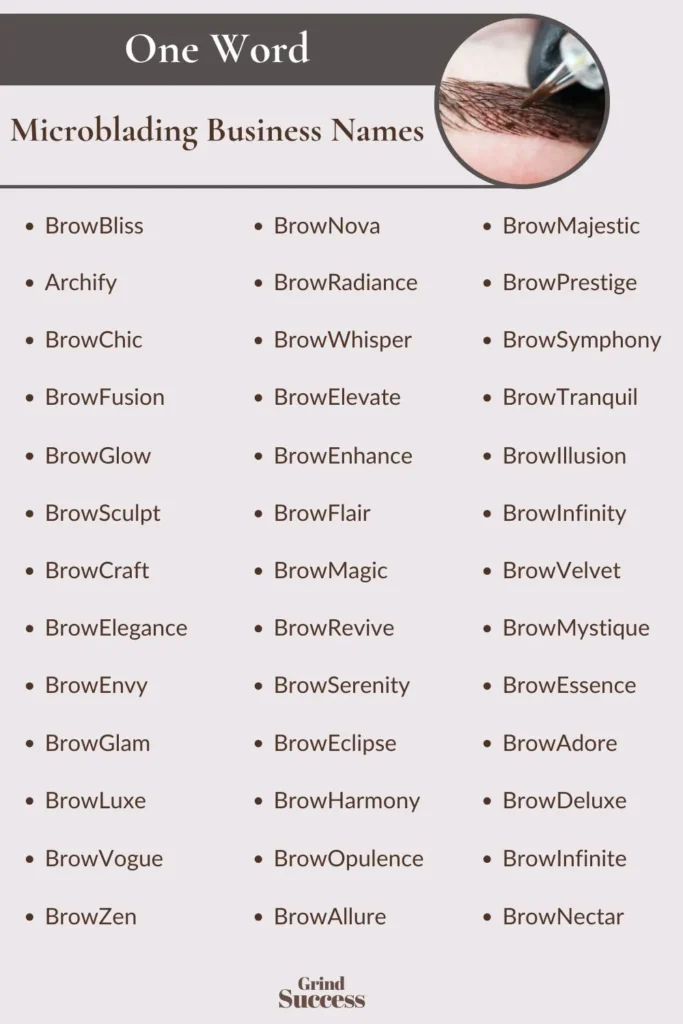 Cute microblading business names ideas
