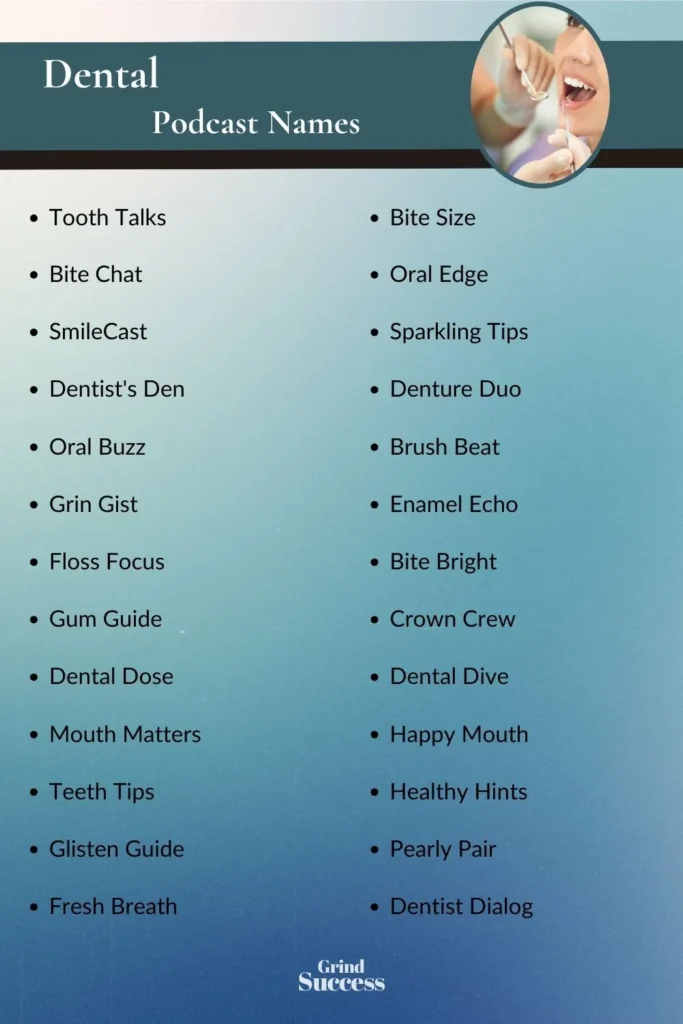 Dental Podcast Name Ideas List