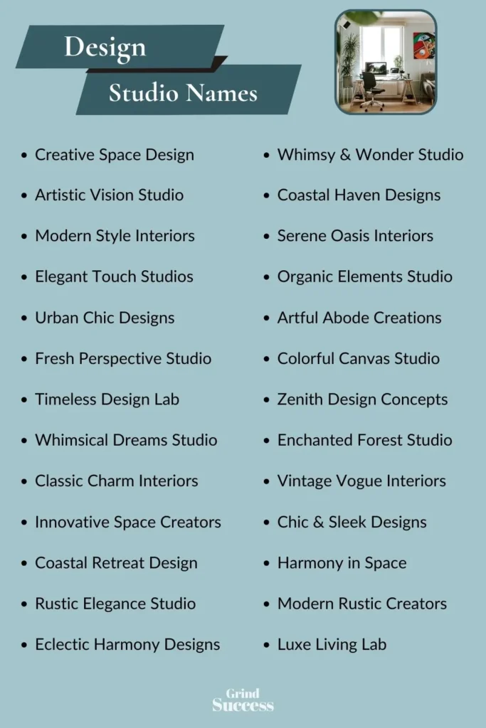 Design Studio Name Ideas List