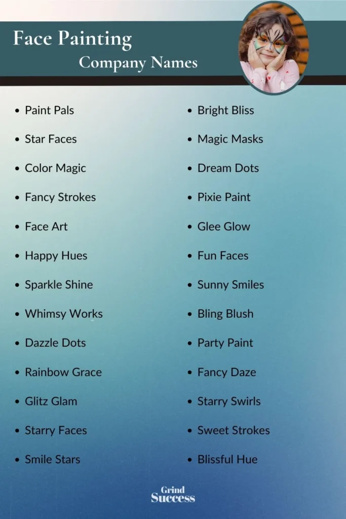 Face Painting Company Name Ideas List