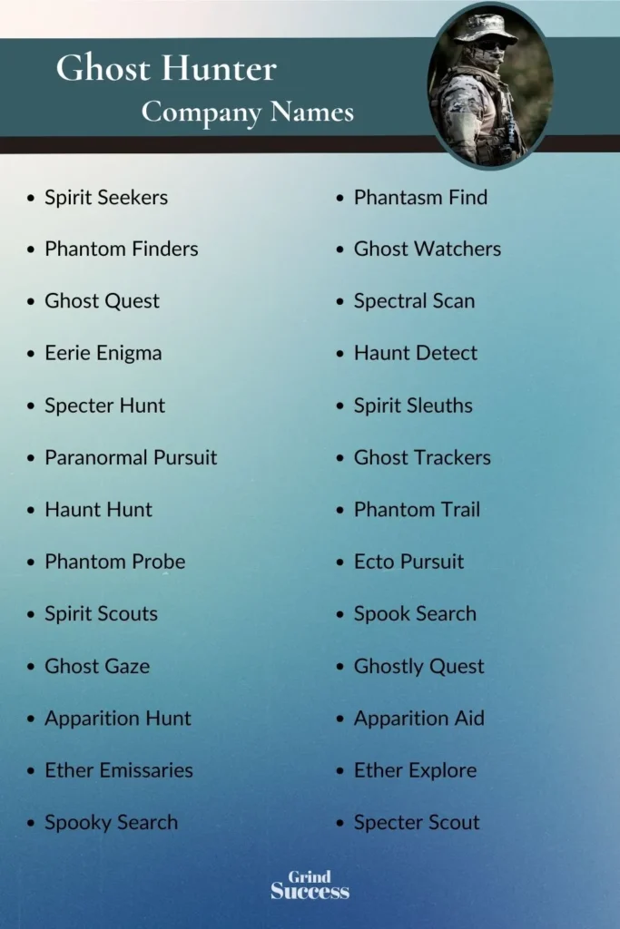 Ghost Hunter Company Name Ideas List