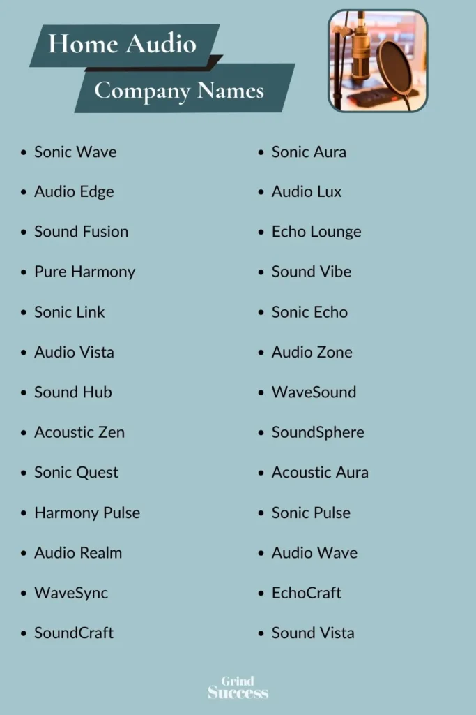 Home Audio company name list