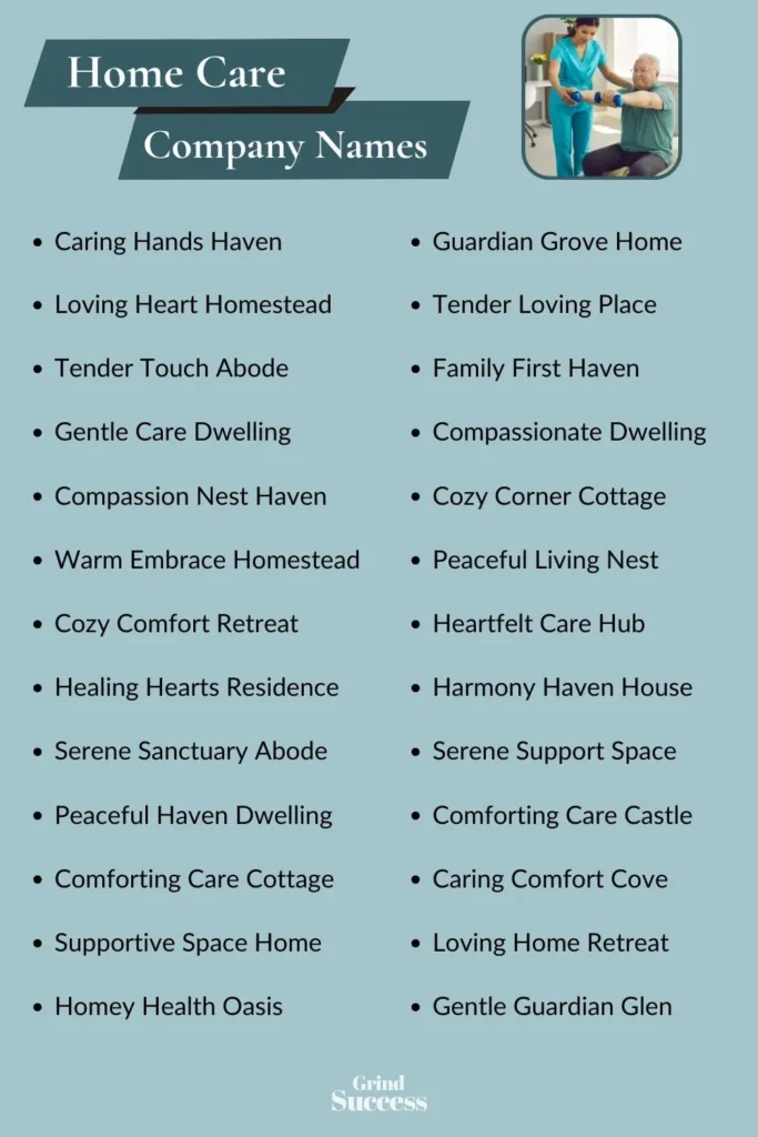 Home Care Company Name Ideas List