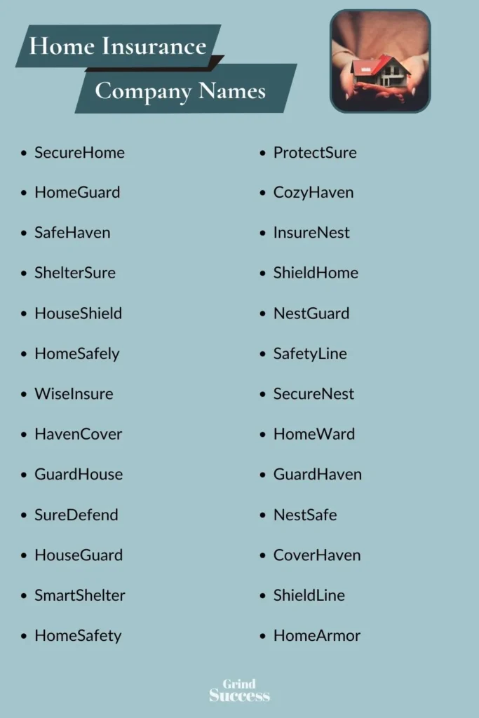 Home Insurance company name list